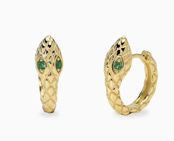 Orecchini Mabina Donna Snake in Argento Smeraldo sintetico 563976 - 563976